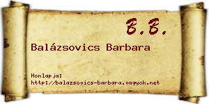 Balázsovics Barbara névjegykártya