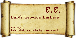 Balázsovics Barbara névjegykártya